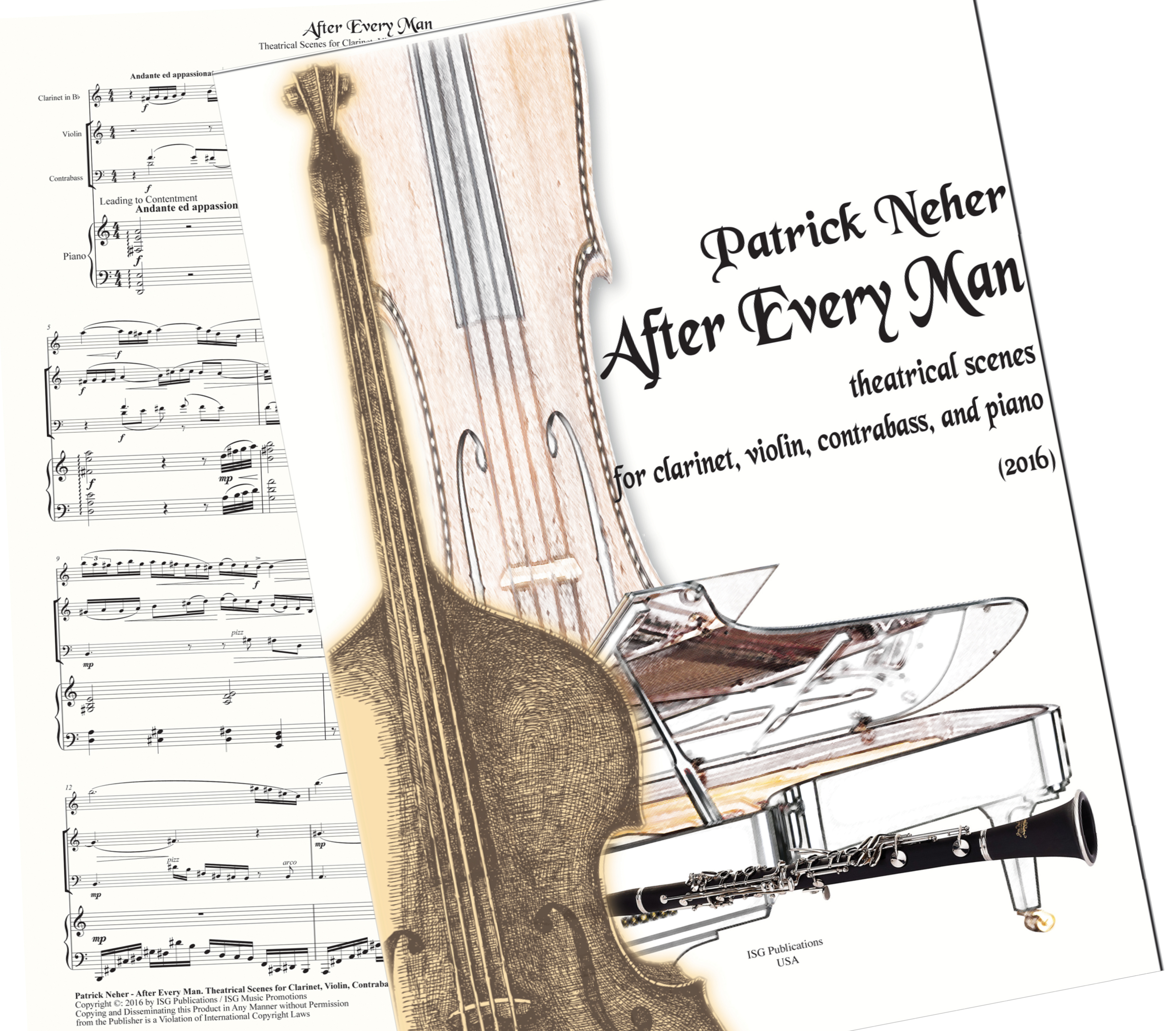Patrick Neher - After Every Man for Clarinet, Violin, Double Bass and Piano